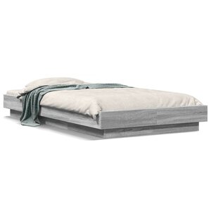 vidaXL Cadre de lit sans matelas sonoma gris 100x200 cm