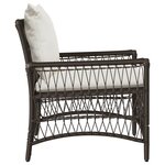 vidaXL Fauteuil de jardin avec coussins Marron 60x70x78 cm en poly rattan