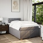 vidaXL Sommier à lattes de lit avec matelas taupe 120x190 cm tissu