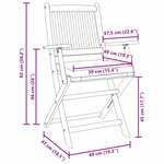 vidaXL Chaises de jardin pliantes avec coussin gris - 2 pièces en bois d'acacia massif