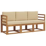 vidaXL Ensemble de canapés d'extérieur 3 Pièces Naturel et Beige