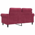 vidaXL Canapé à 2 places Rouge bordeaux 120 cm Velours