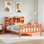 vidaXL Lit bibliothèque sans matelas cire marron 140x190 cm pin massif