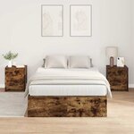vidaXL Cadre de lit Chêne fumé 190 x 120 x 31 5 cm Bois d'ingénierie