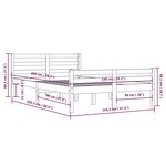 vidaXL Cadre de lit Gris Bois massif 140x200 cm