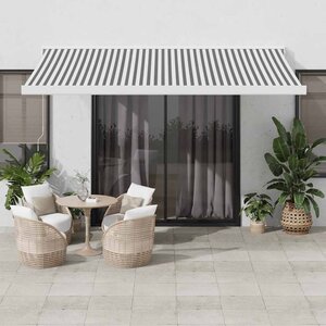 vidaXL Auvent rétractable anthracite et blanc 4 5x3 m tissu/aluminium