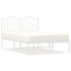 vidaXL Cadre de lit métal sans matelas et tête de lit blanc 120x190 cm