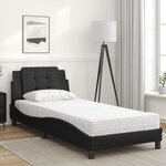 vidaXL Cadre de lit sans matelas Zadar noir 90x200 cm similicuir