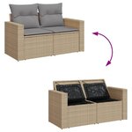 vidaXL Salon de jardin avec coussins 9Pièces mélange beige résine tressée