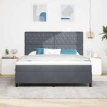 vidaXL Lit à ressort LED avec matelas Gris foncé 180 x 200 cm Velours