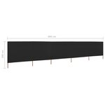 vidaXL Paravent 5 panneaux Tissu 600 x 160 cm Noir