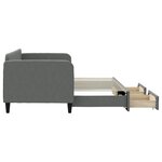 vidaXL Lit de jour avec gigogne et tiroirs gris foncé 80x200 cm tissu