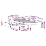 vidaXL Cadre de lit avec tiroirs sans matelas blanc 90x200 cm