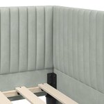 vidaXL Cadre de lit d'angle Gris clair 100 x 200 cm Velours