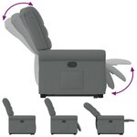 vidaXL Fauteuil inclinable Gris foncé Tissu