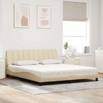 vidaXL Lit avec matelas Hanko crème 180x200 cm tissu