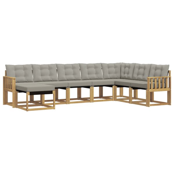 vidaXL Ensemble de canapés d'extérieur 8 pc Blanc et gris clair