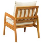 vidaXL Chaise de jardin avec coussin 2 Pièces Marron Bois d'acacia massif