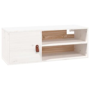 vidaXL Armoire murale Blanc 80x30x30 cm Bois de pin massif