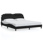 vidaXL Cadre de lit Viana avec LED sans matelas noir 180x200 cm