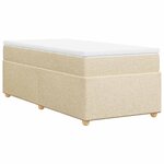 vidaXL Sommier à lattes de lit avec matelas Crème 100x200 cm Tissu