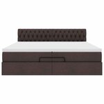 VidaXL Cadre de lit ottoman avec matelas marron foncé 200x200 cm tissu