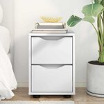 vidaXL Table de chevet Blanc 30 5 x 30 x 43 cm Bois d'ingénierie