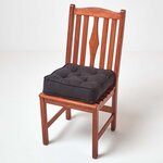 Galette de chaise coussin rehausseur en suédine Noir  40 x 40 x 10 cm - HOMESCAPES
