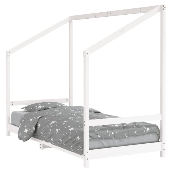 vidaXL Cadre de lit pour enfants blanc 90x200 cm bois de pin massif