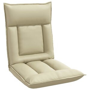 vidaXL Fauteuil de sol ajustable Crème Simili cuir