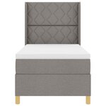 vidaXL Lit à Ressorts avec matelas Taupe 100 x 200 cm tissu