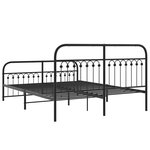 vidaXL Cadre de lit métal sans matelas avec pied de lit noir 150x200cm