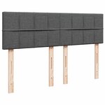 vidaXL Sommier à lattes de lit avec matelas Gris foncé 160x200cm Tissu