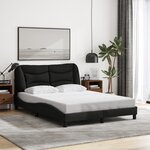 vidaXL Cadre de lit avec LED sans matelas Hvar noir 140x200 cm tissu