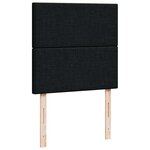 vidaXL Sommier à lattes de lit avec matelas Noir 90x200 cm Tissu