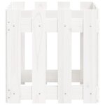 vidaXL Jardinière avec design de clôture blanc 40x40x40 cm pin massif