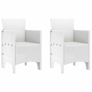 vidaXL Chaise de jardin 2 Pièces Blanc 53 x 49 x 85 cm PP