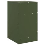 vidaXL Table de chevet vert olive 34 5x39x62 cm acier