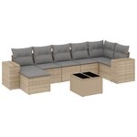 vidaXL Salon de jardin avec coussins 8 Pièces beige résine tressée