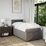 vidaXL Sommier à lattes de lit avec matelas Taupe 90x200 cm Tissu