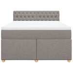 vidaXL Sommier à lattes de lit avec matelas Taupe 140x200 cm Tissu