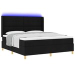 vidaXL Lit à ressorts avec bandes LED Noir 180 x 200 cm tissu