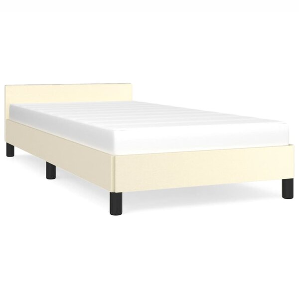 vidaXL Cadre de lit avec tête de lit Crème 80x200 cm Similicuir