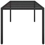 vidaXL Table à manger de jardin noire 250x100x75 cm rattan poly
