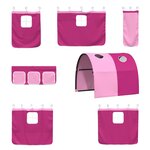 vidaXL Lit mezzanine pour enfants Blanc et rose 90 x 200 cm Métал