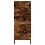 vidaXL Buffet haut Chêne fumé 34 5x34x180 cm Bois d'ingénierie