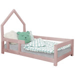 Lit cabane enfant POPPI 80 x 160 rose pastel 2