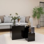 vidaXL Tables d'appoint 3 Pièces Noir Bois d’ingénierie