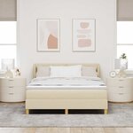 vidaXL Lit à Ressorts avec Matelas Crème 90x200 cm Tissu Crème
