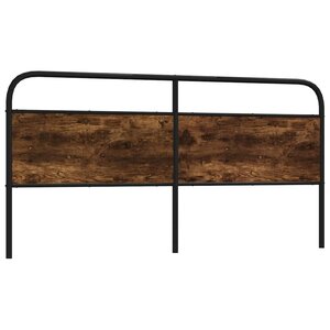 vidaXL Tête de lit chêne fumé 200 cm acier et bois d'ingénierie